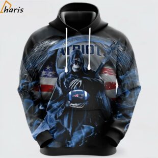 NFL New England Patriots Skull Trendy Fanwear 3d Hoodie 1 jersey
