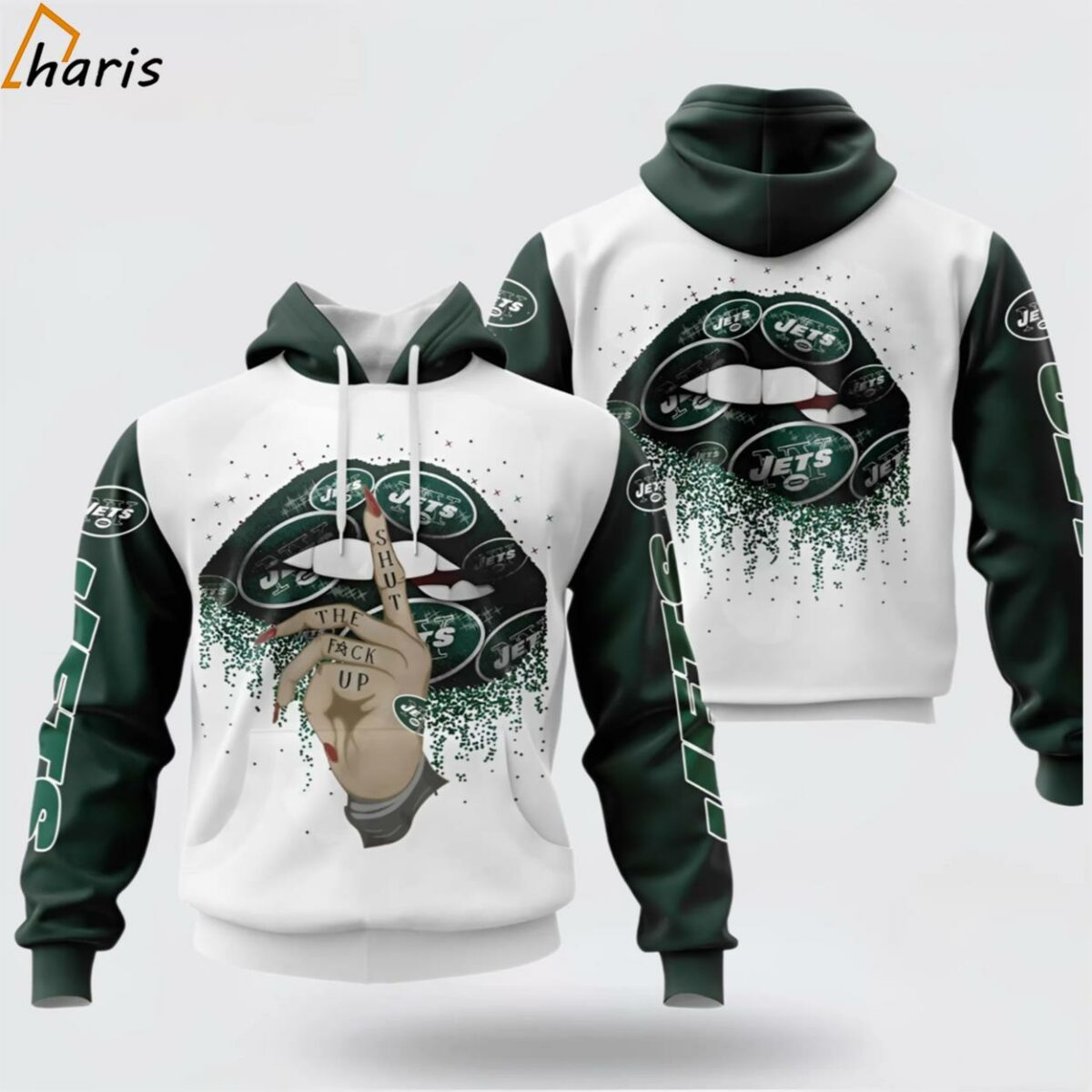 NFL New York Jets Lips Embrace Team Pride 3D Hoodie 1 jersey