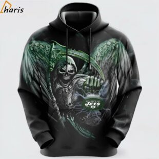 NFL New York Jets Skull Up For Victory 3d Hoodie 1 jersey