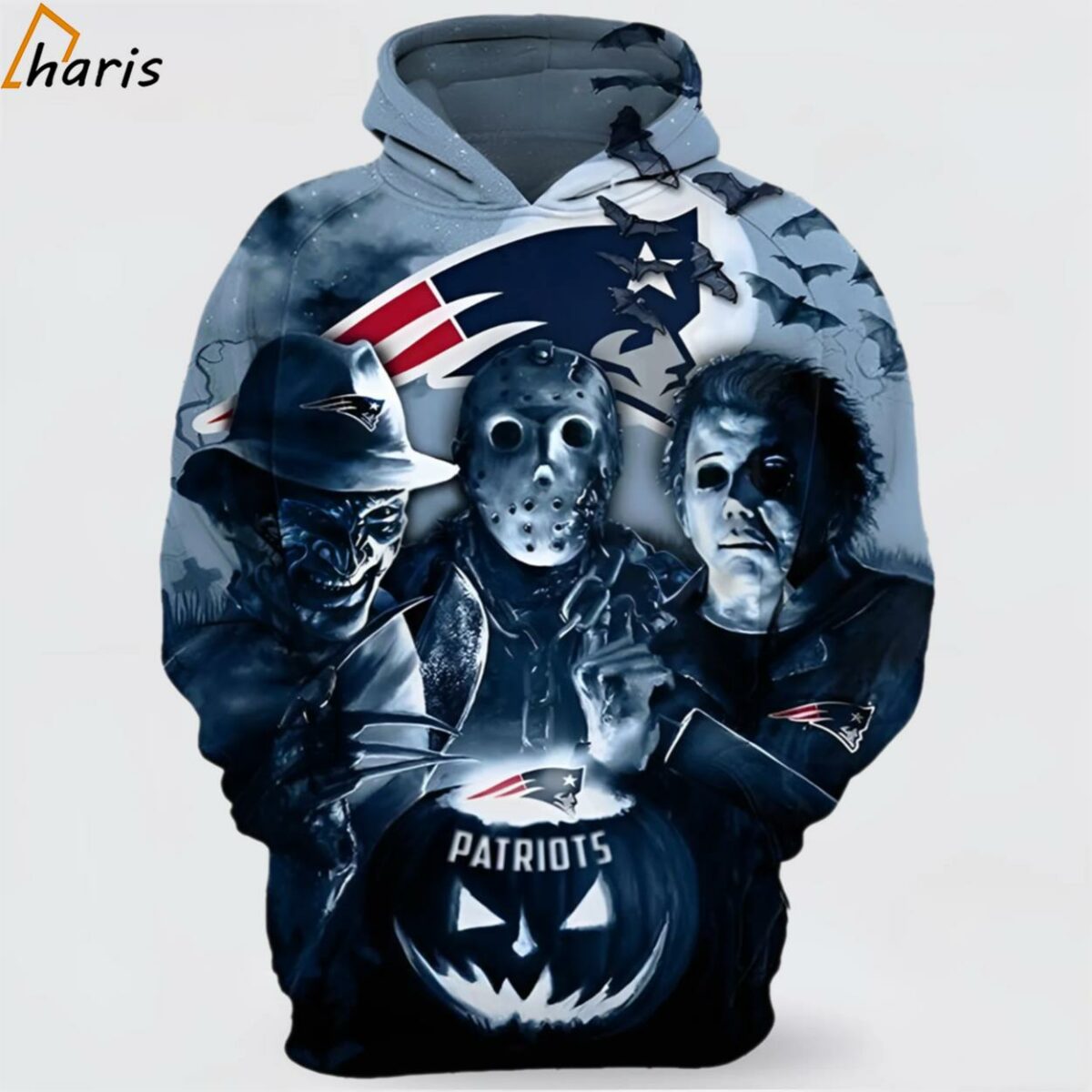 NFL Patriots New England Horror 3D Hoodie Gift For Football Fans 1 jersey