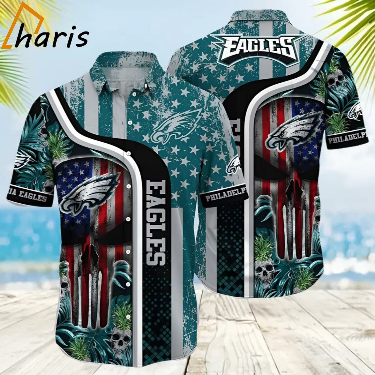 NFL Philadelphia Eagles Hawaiian Shirt Us Flag Independence Day 4Th Of July 2 2