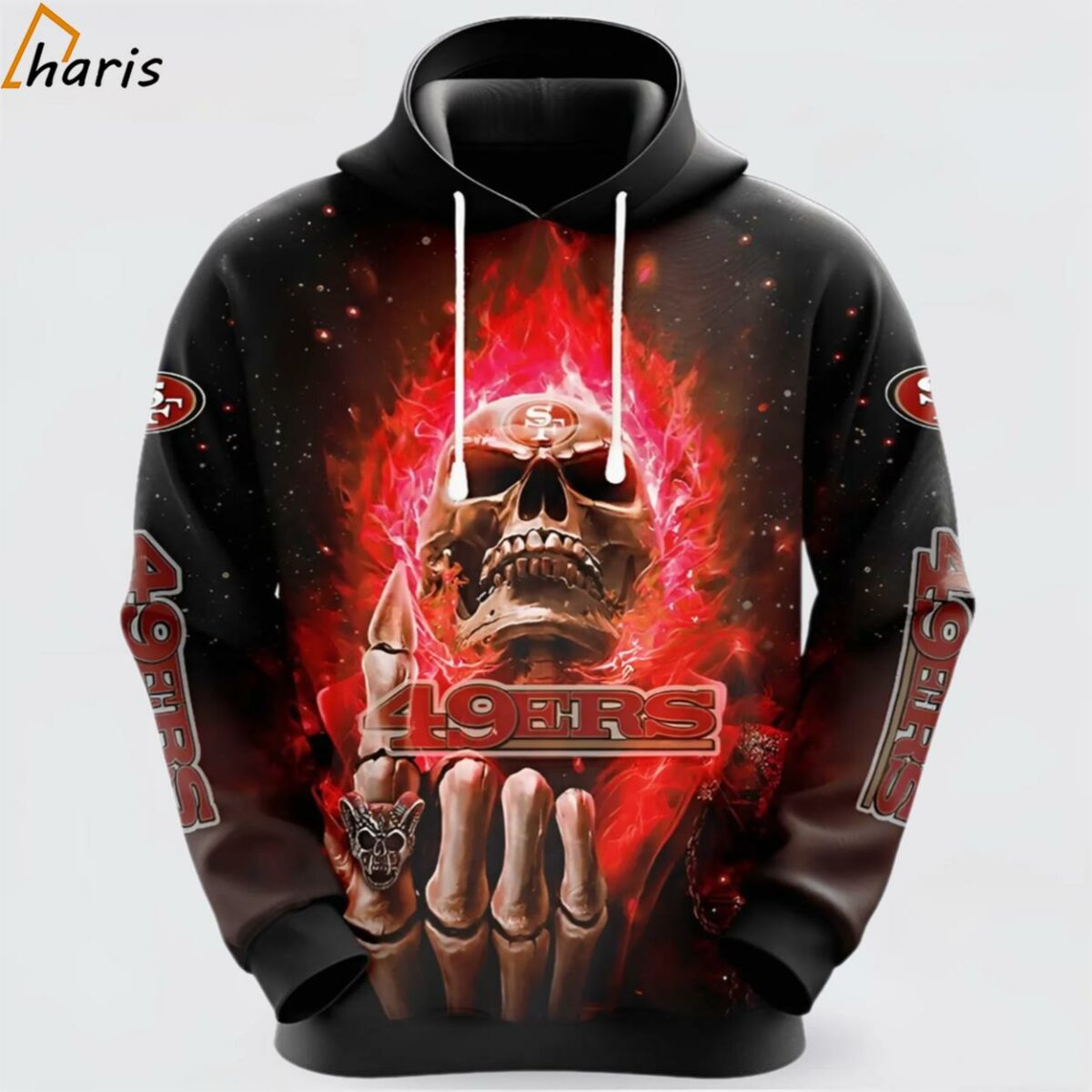 NFL San Francisco 49ers Skull Celebrate Game Day With Flair 3D Hoodie 1 jersey