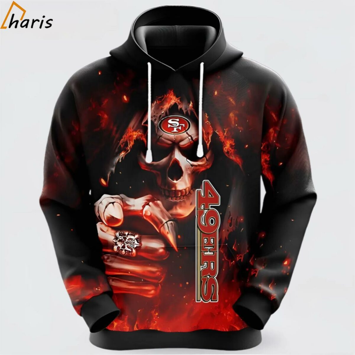 NFL San Francisco 49ers Skull Score Big In Style 3D Hoodie 1 jersey