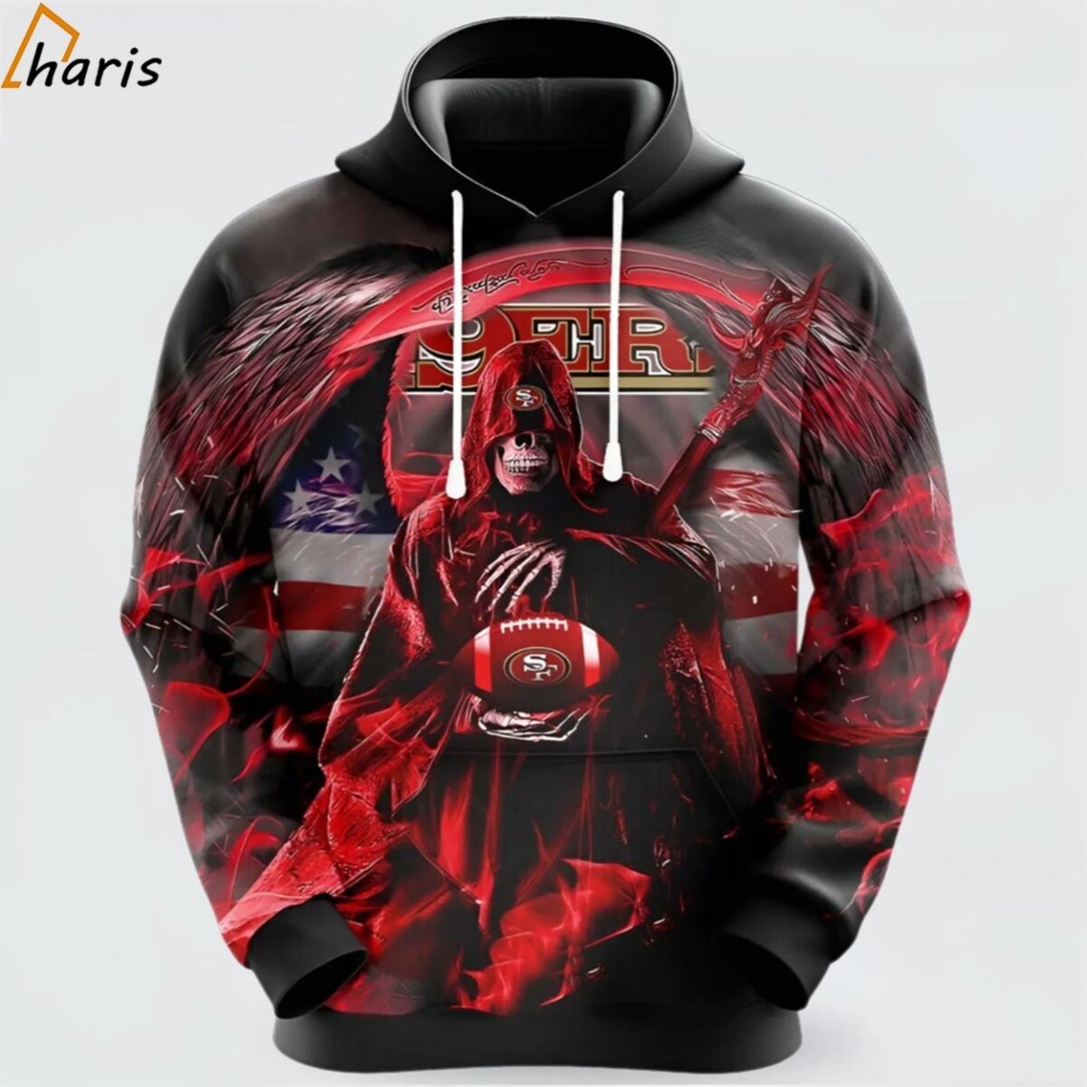 NFL San Francisco 49ers Skull Up For Victory 3D Hoodie 1 jersey