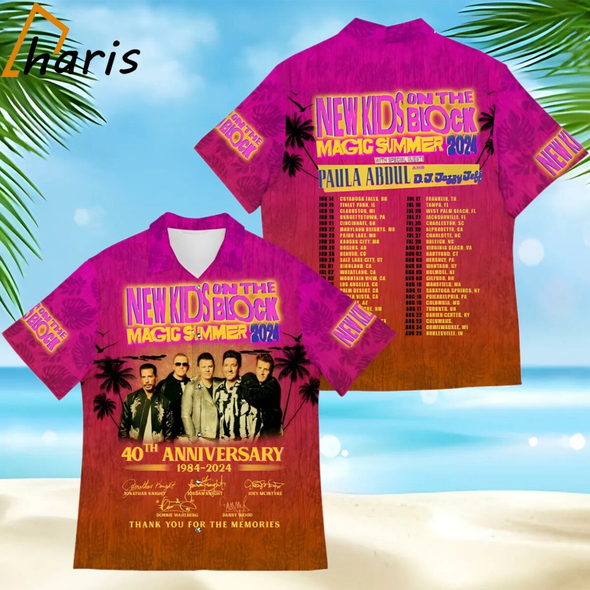 New Kids On The Block Magic Summer 2024 40th Anniversary 1984 2024 Thank You For The Memories Hawaiian Shirt 1 1