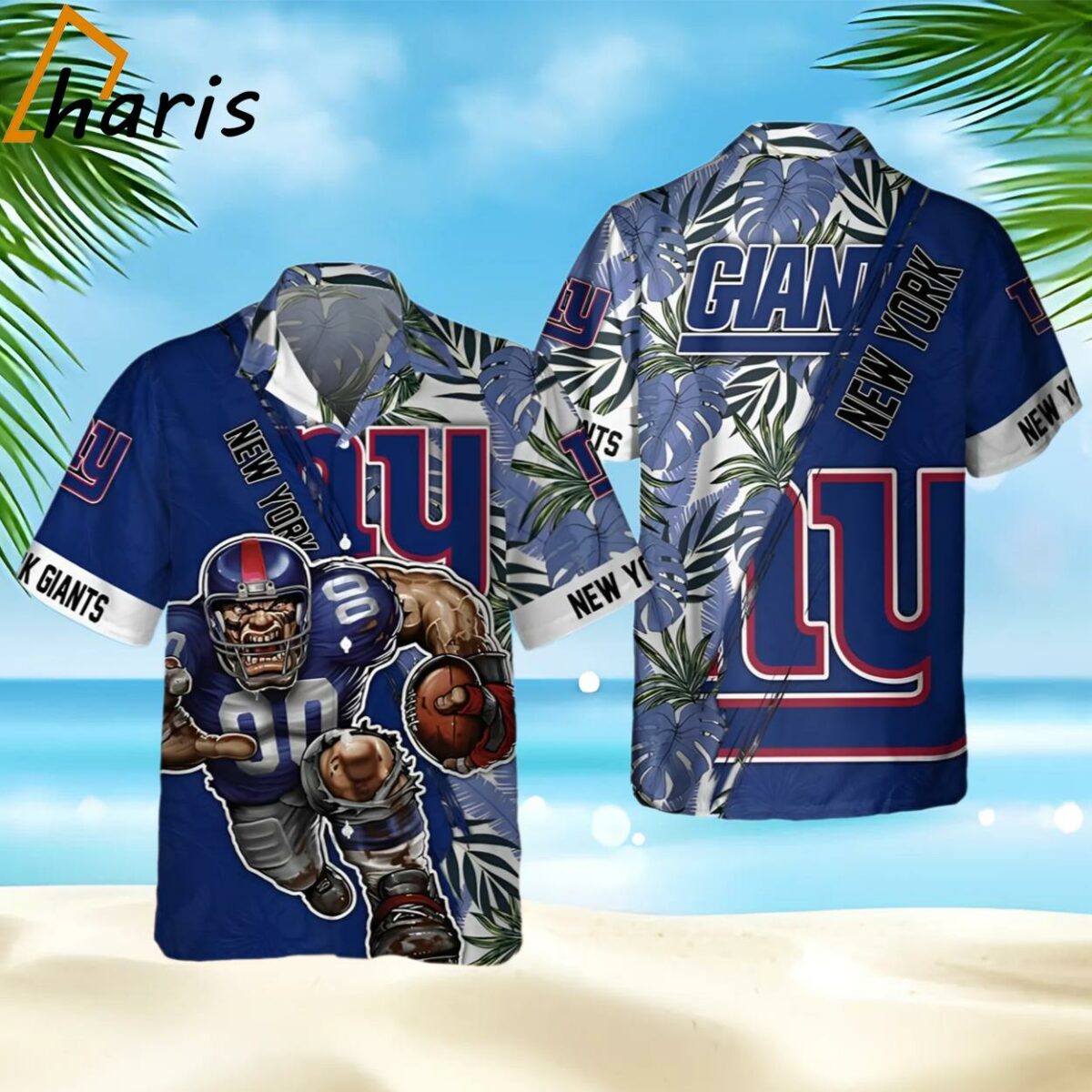 New York Giants NFL Floral Summer Hawaiian Shirt 1 1