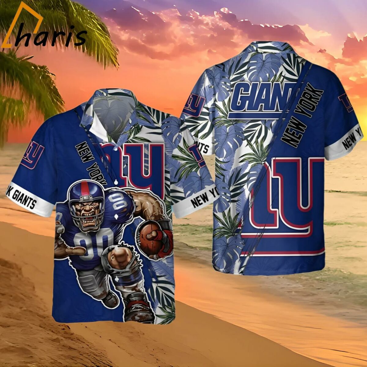 New York Giants NFL Floral Summer Hawaiian Shirt 2 2