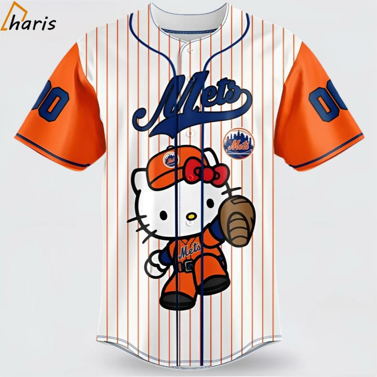 New York Mets Special Hello Kitty MLB Custom Name Number Baseball Jersey 1 jersey
