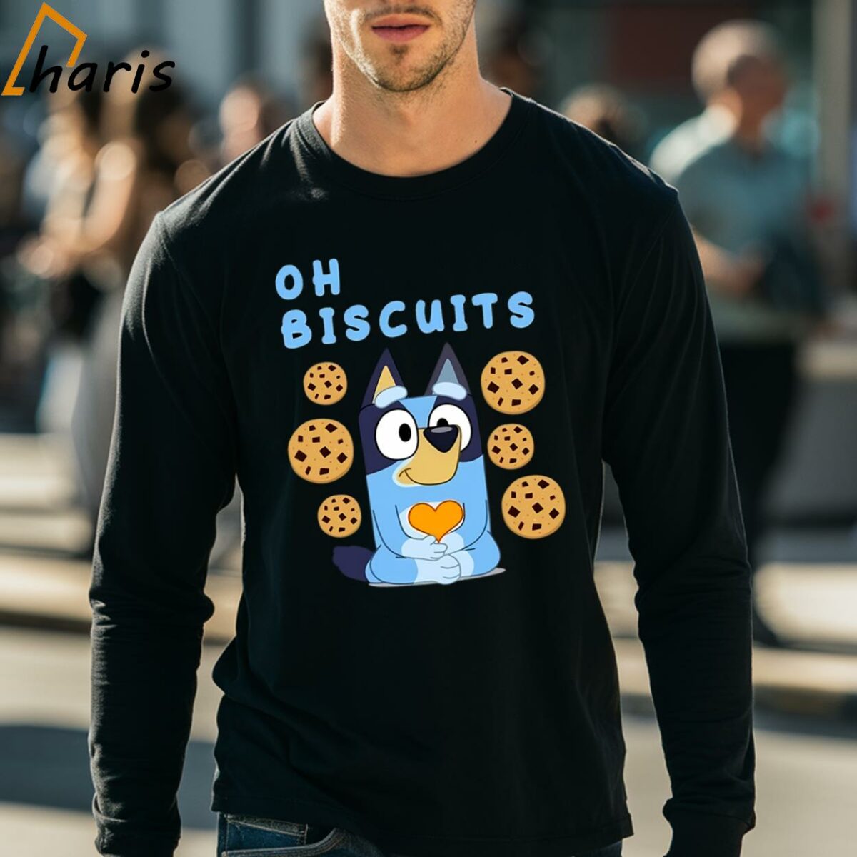 Oh Biscuits Bandit Heeler Bluey Shirt 4 long sleeve shirt