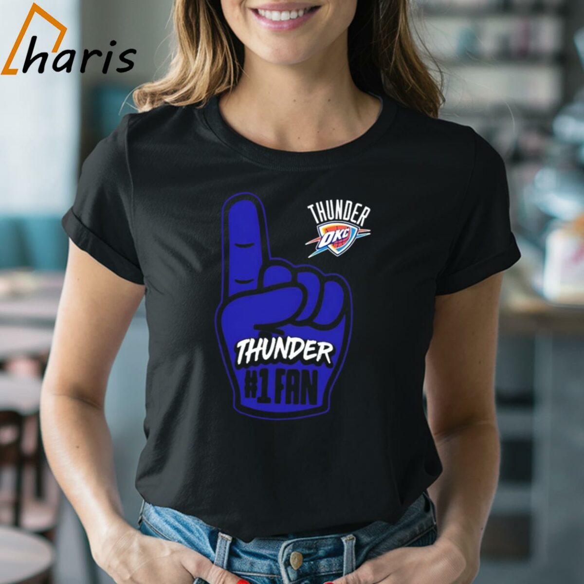 Okahoma City Thunder Basketball Hand Shirt 2 Shirt
