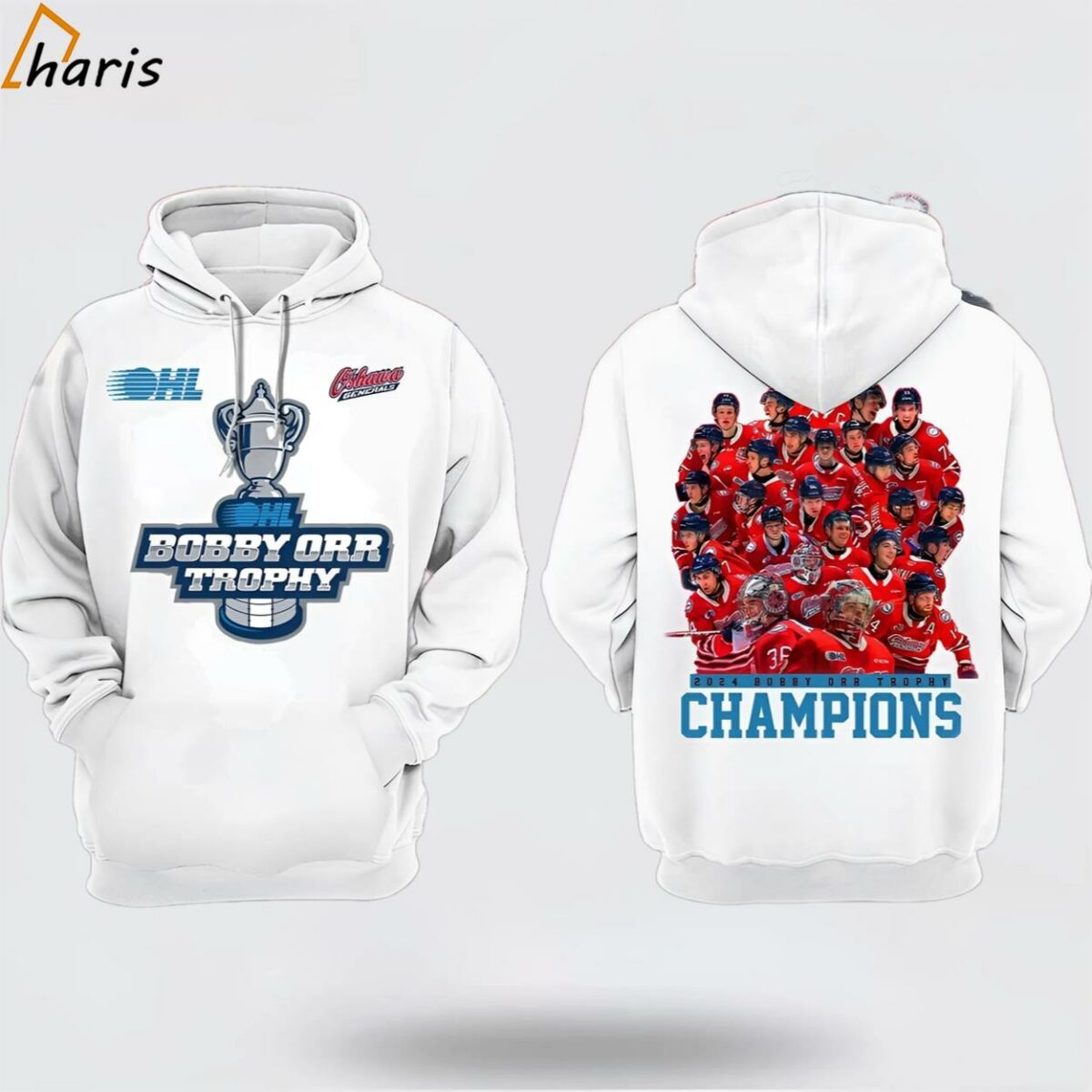 Oshawa Generals Hockey 2024 Bobby Orr Trophy Champions 3D Hoodie 1 jersey