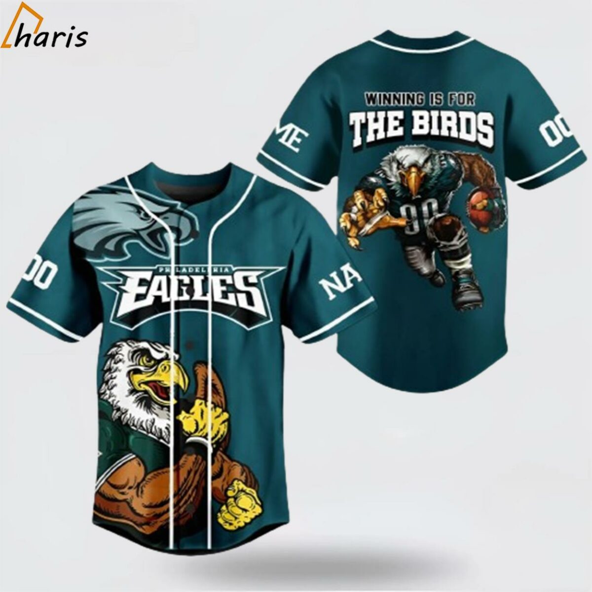 Philadelphia Eagles Winning Is For The Birds Customize Baseball Jersey 1 jersey