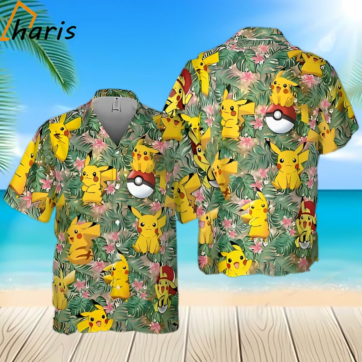 Pikachu Pokemon Pattern 3D Hawaiian Shirt Summer Gift For Men And Women 2 2