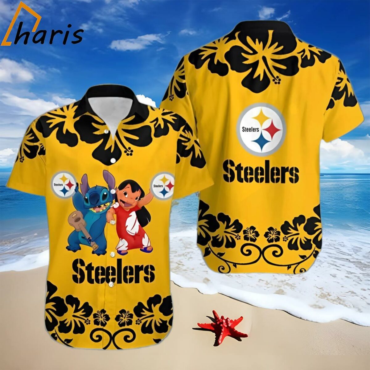 Pittsburgh Steelers Lilo And Stitch Hawaiian Shirt 1 1