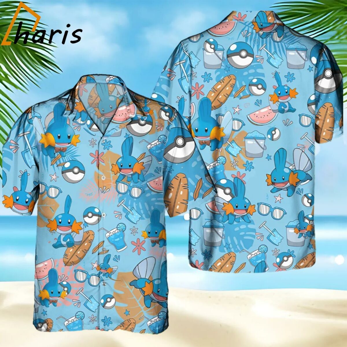 Pokemon Mudkip Hawaiian Aloha Hawaiian Shirt 1 1
