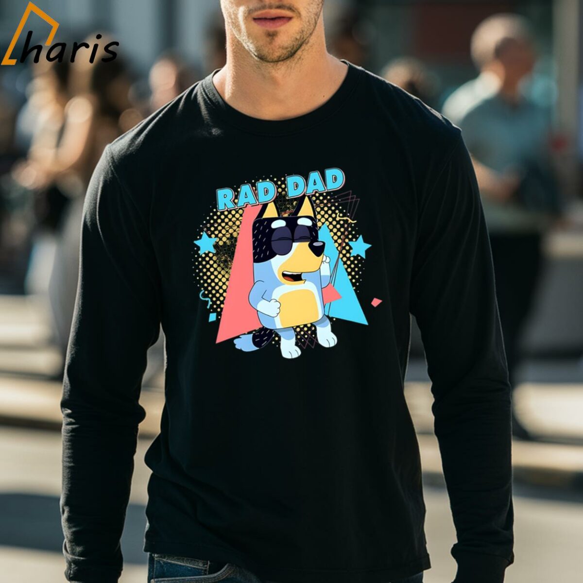 Rad Dad Bluey Shirt Family Bandit Heeler For Dad Fathers Day Gift 4 long sleeve shirt