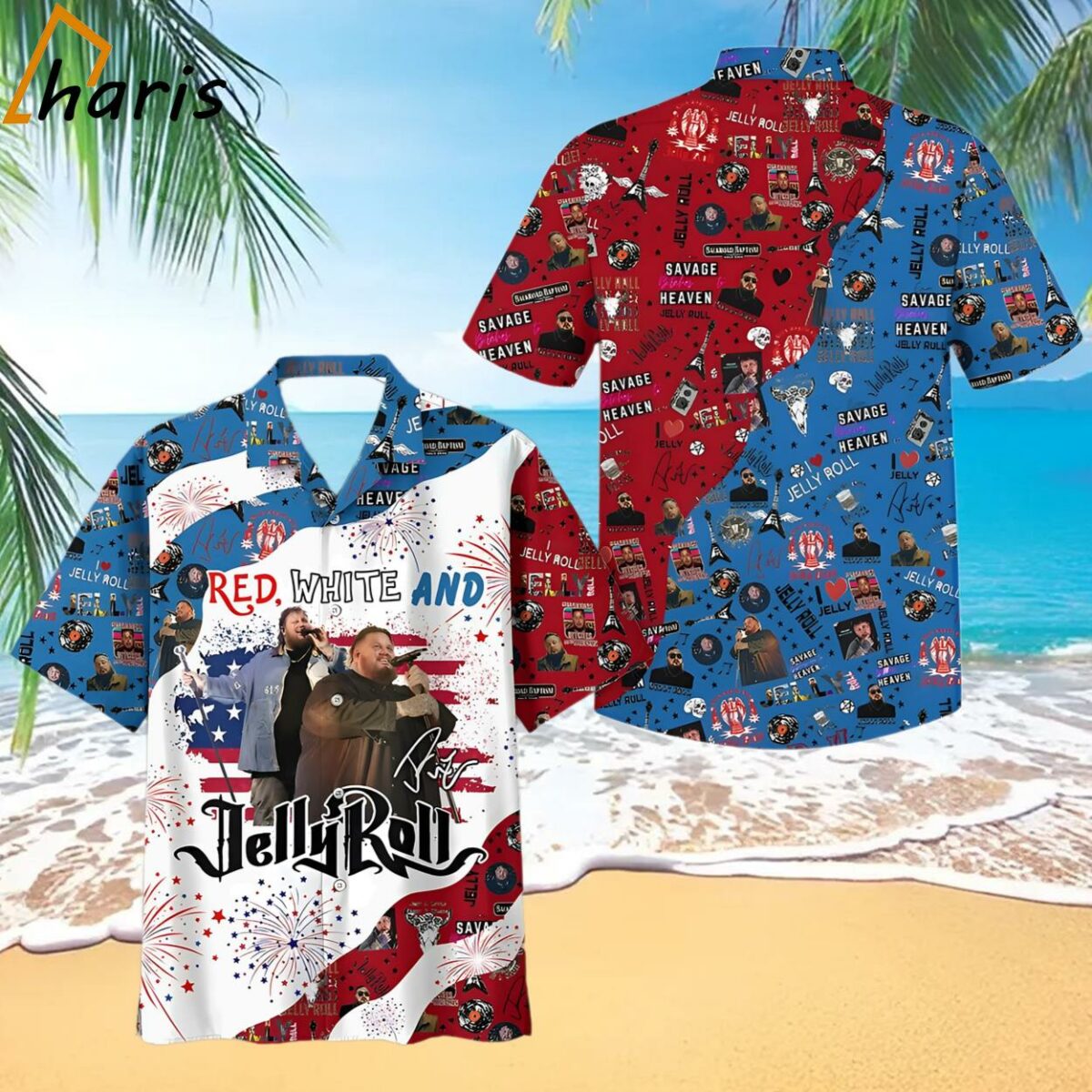 Red White And Jelly Roll Hawaiian Shirt 1 1