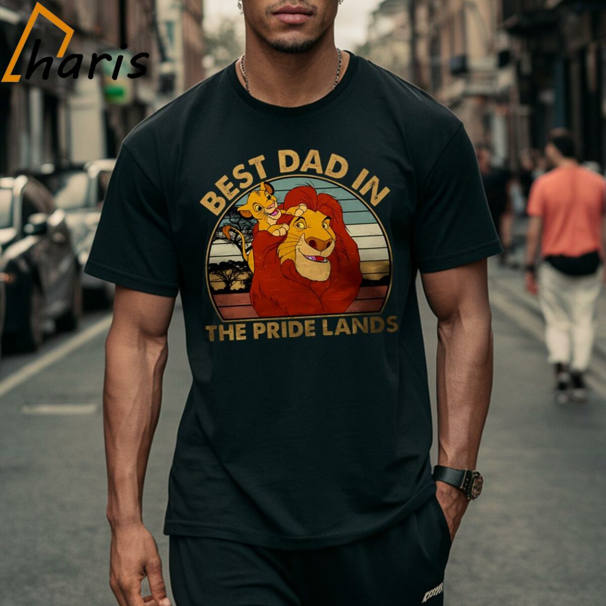 Retro Lion King Best Dad In The Pride Lands Shirt Lion Dad And Son Gift Father Day 2 Shirt