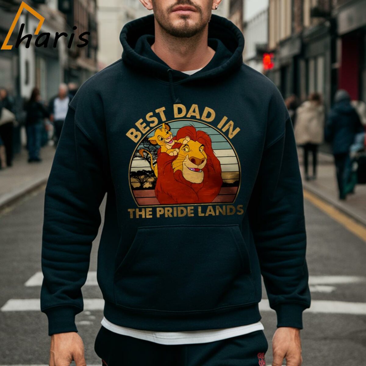 Retro Lion King Best Dad In The Pride Lands Shirt Lion Dad And Son Gift Father Day 5 Hoodie