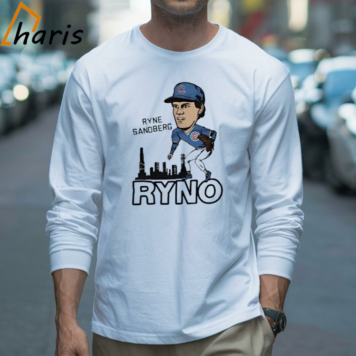 Ryne Sandberg Chicago Cubs Homage Ryno Cartoon Shirt 3 Long sleeve shirt