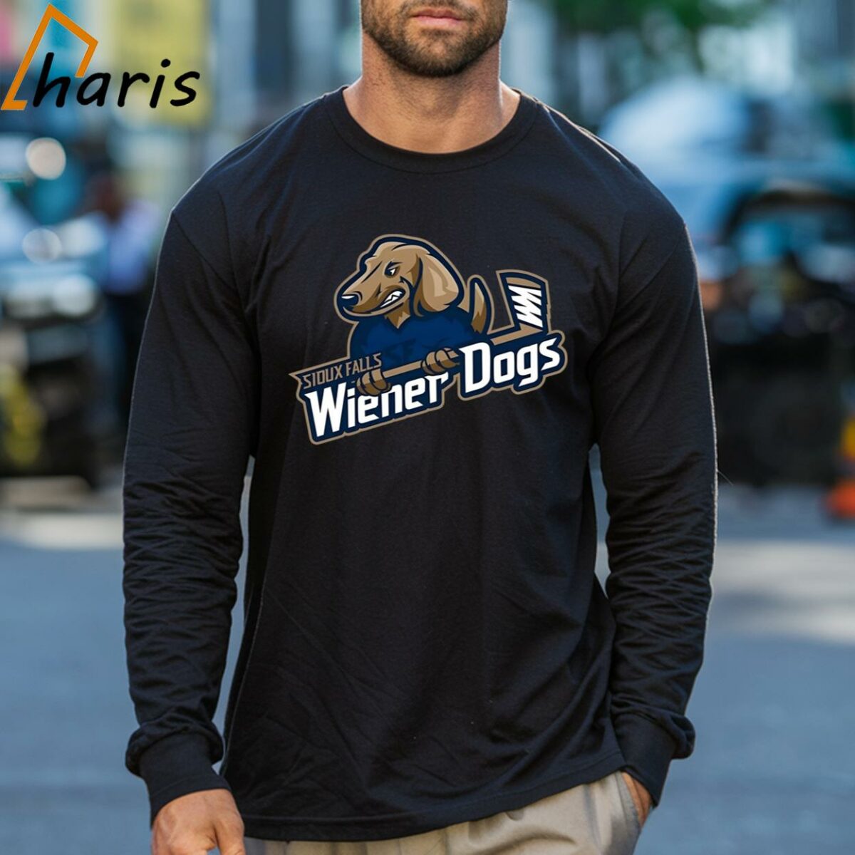 Sioux Falls Stampede Hockey Wiener Dogs Logo Shirt 3 Long sleeve shirt