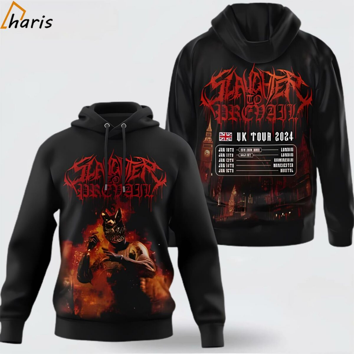 Slaughter To Prevail UK Tour 2024 3D Unisex Hoodie 1 jersey