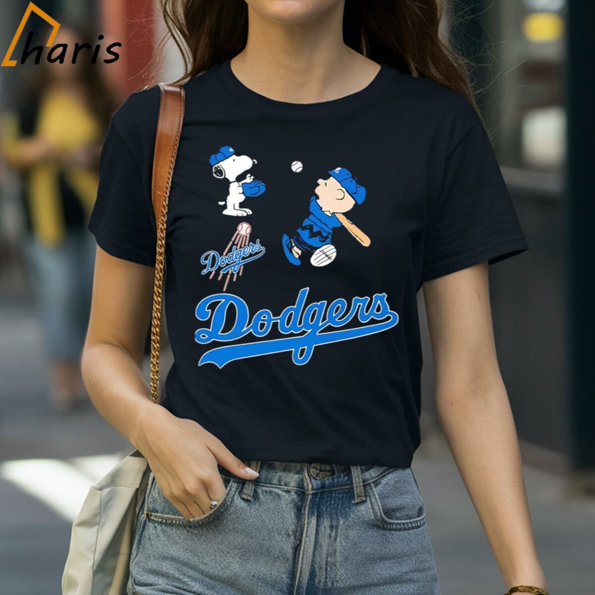 Snoopy And Charlie Brown Playing Baseball Los Angeles Dodgers Shirt 2 shirt