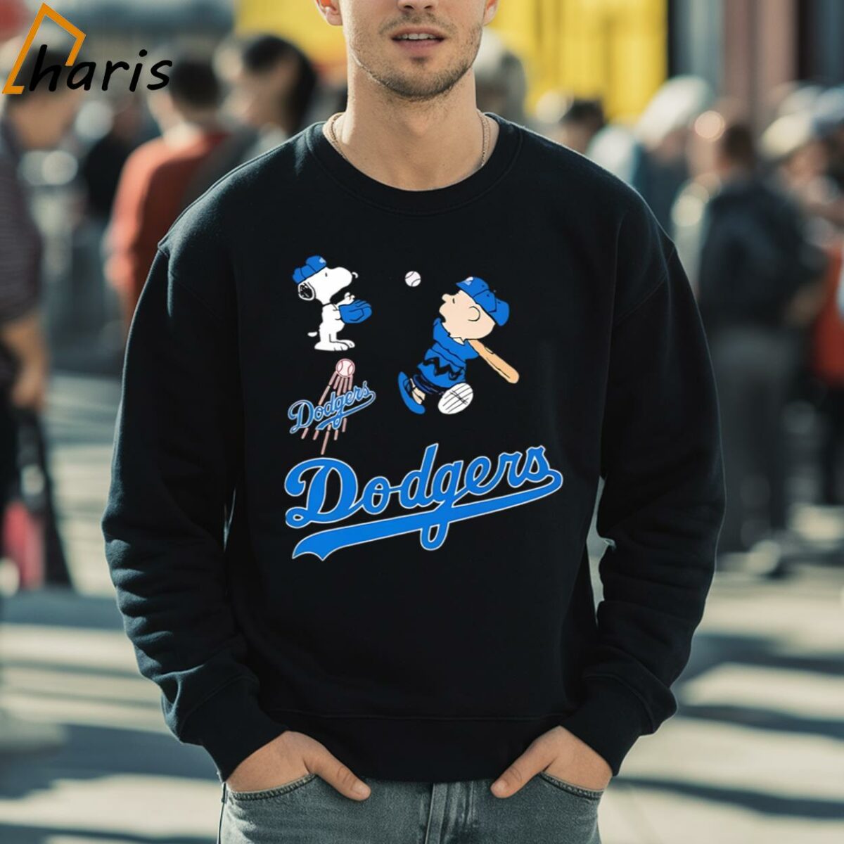 Snoopy And Charlie Brown Playing Baseball Los Angeles Dodgers Shirt 5 sweatshirt