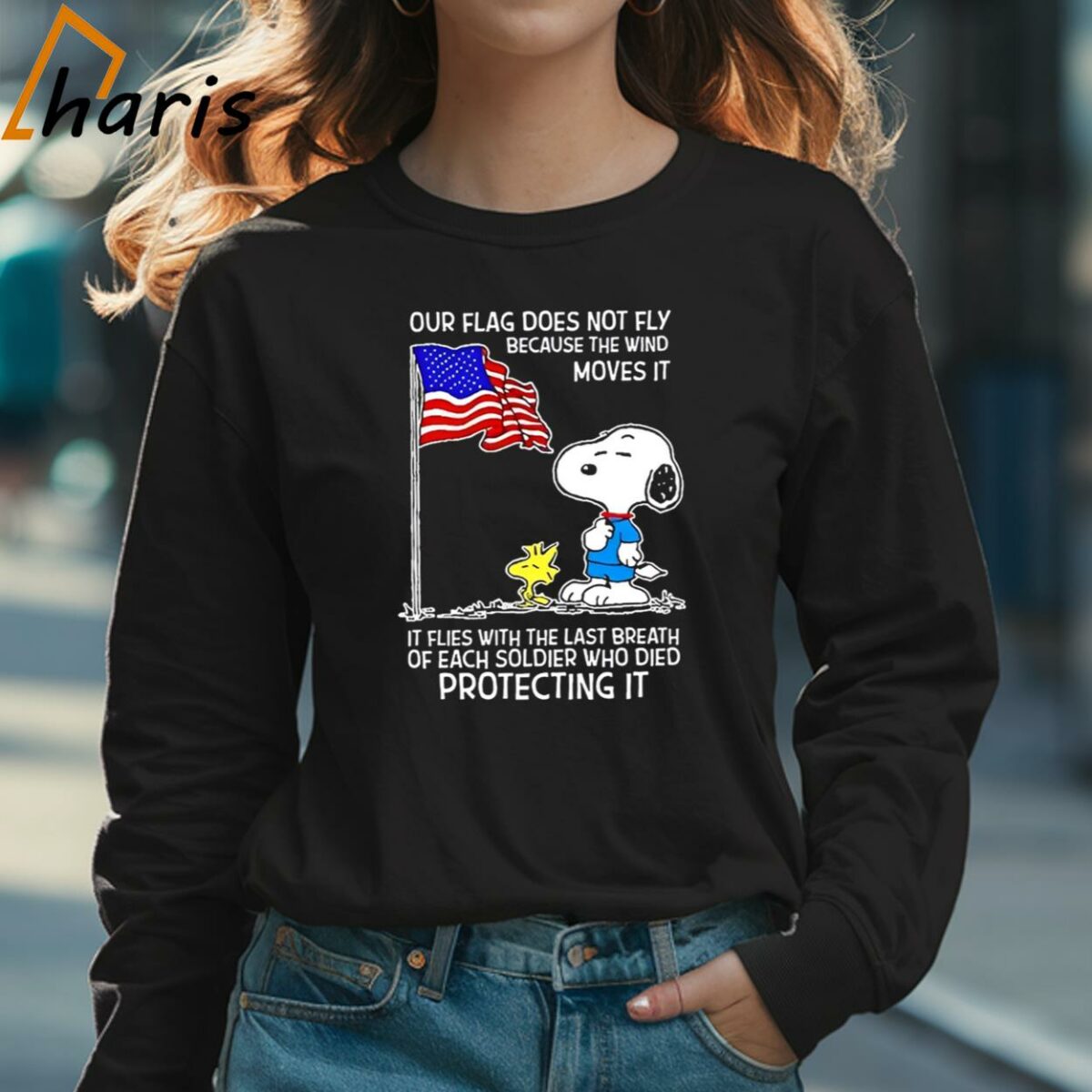 Snoopy And Woodstock Salute The American Flag Shirt 3 Long sleeve shirt