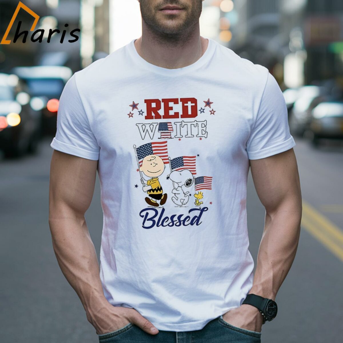 Snoopy Charlie Brown Peanuts The Independence Day Red White Blessed T shirt 2 Shirt
