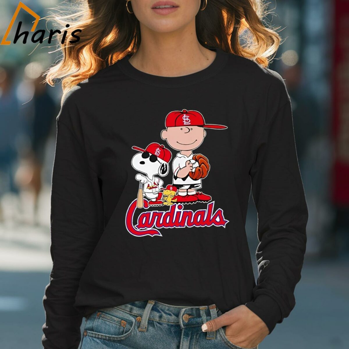 Snoopy Woodstock And Charlie Brown Fan Cardinals Baseball Shirt 4 Long sleeve shirt