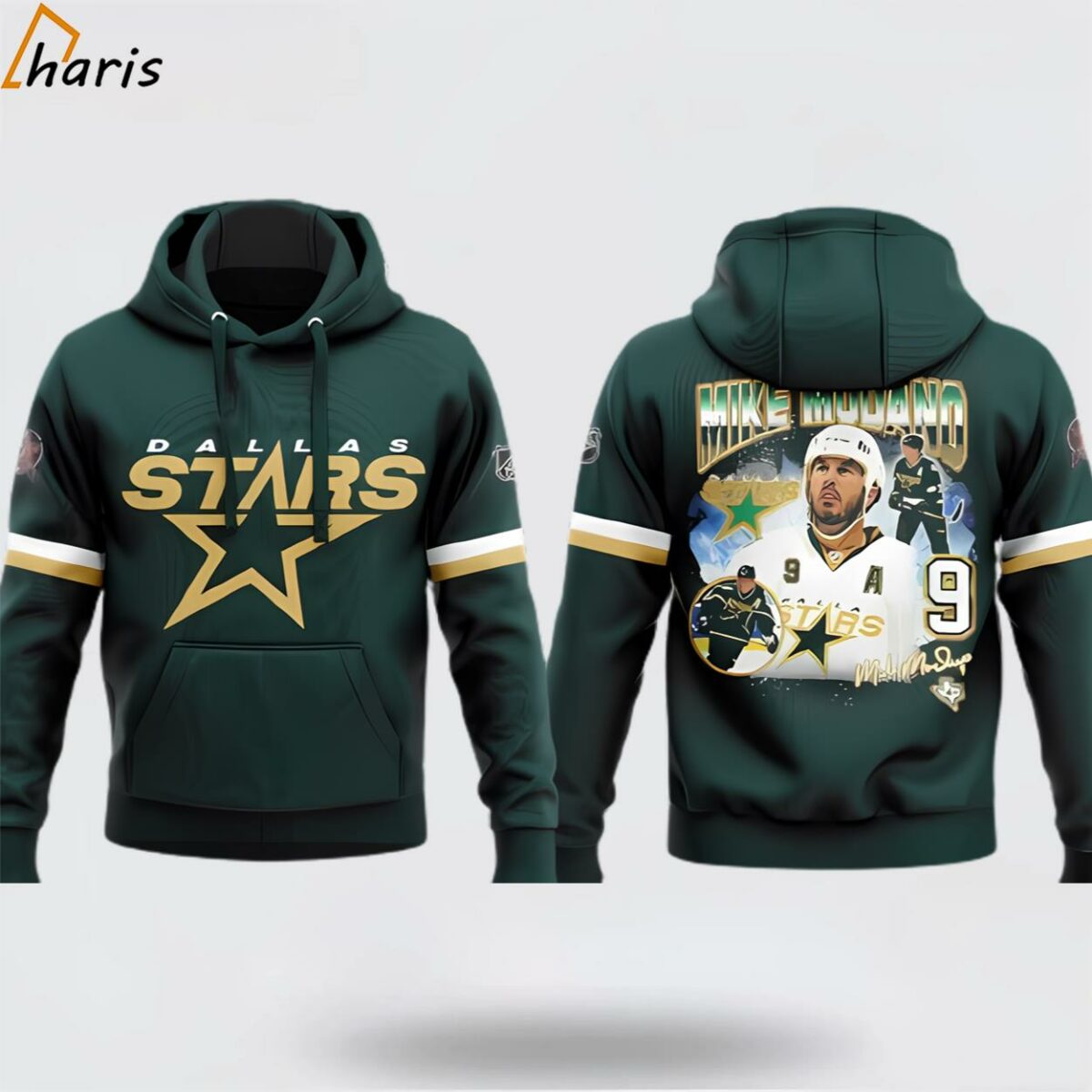 Special Costume Combo Commemorating Mike Modano 9 For Fans Of The Dallas Stars 3D Hoodie 1 jersey