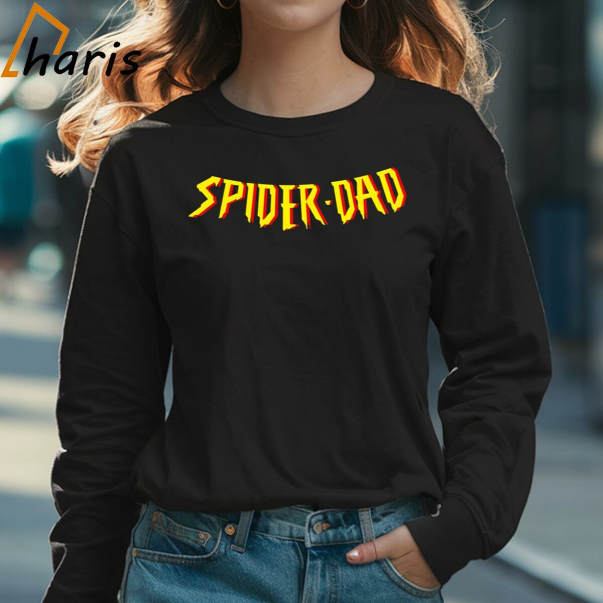 Spider Dad T shirt Happy Fathers Day 3 Long sleeve shirt