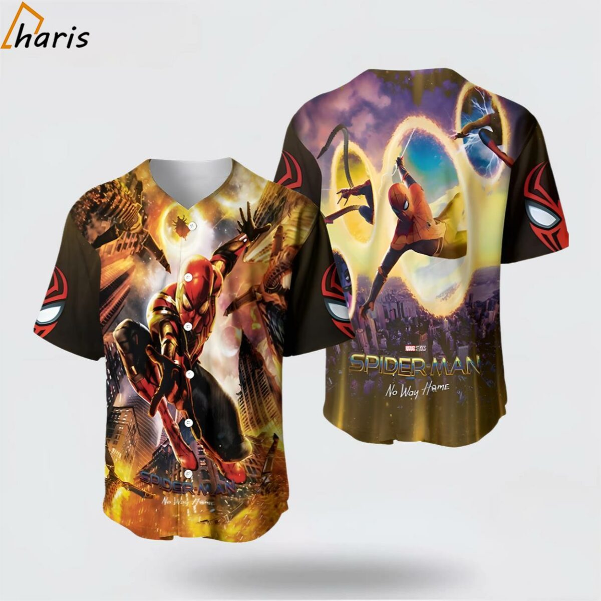 Spider Man No Way Home Three Spider Men Colabs Through Time Portal Designed Allover Gift For Spider Man Fans Baseball Jersey 1 jersey