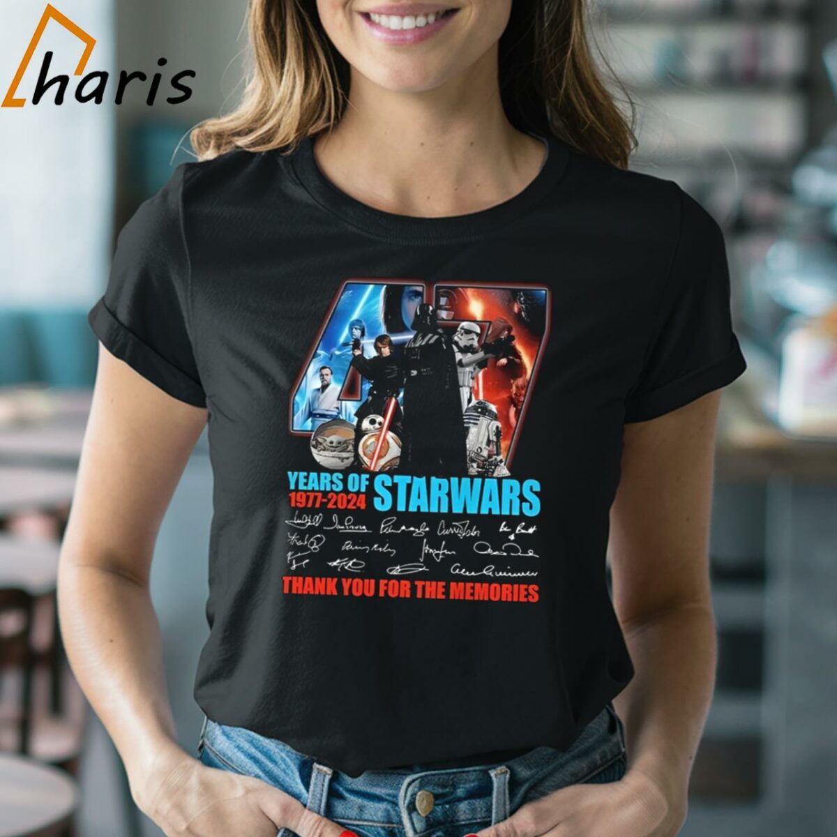 Star Wars 47 Years Of The Memories 1977 2024 Thank You Fan Signatures T shirt 2 Shirt