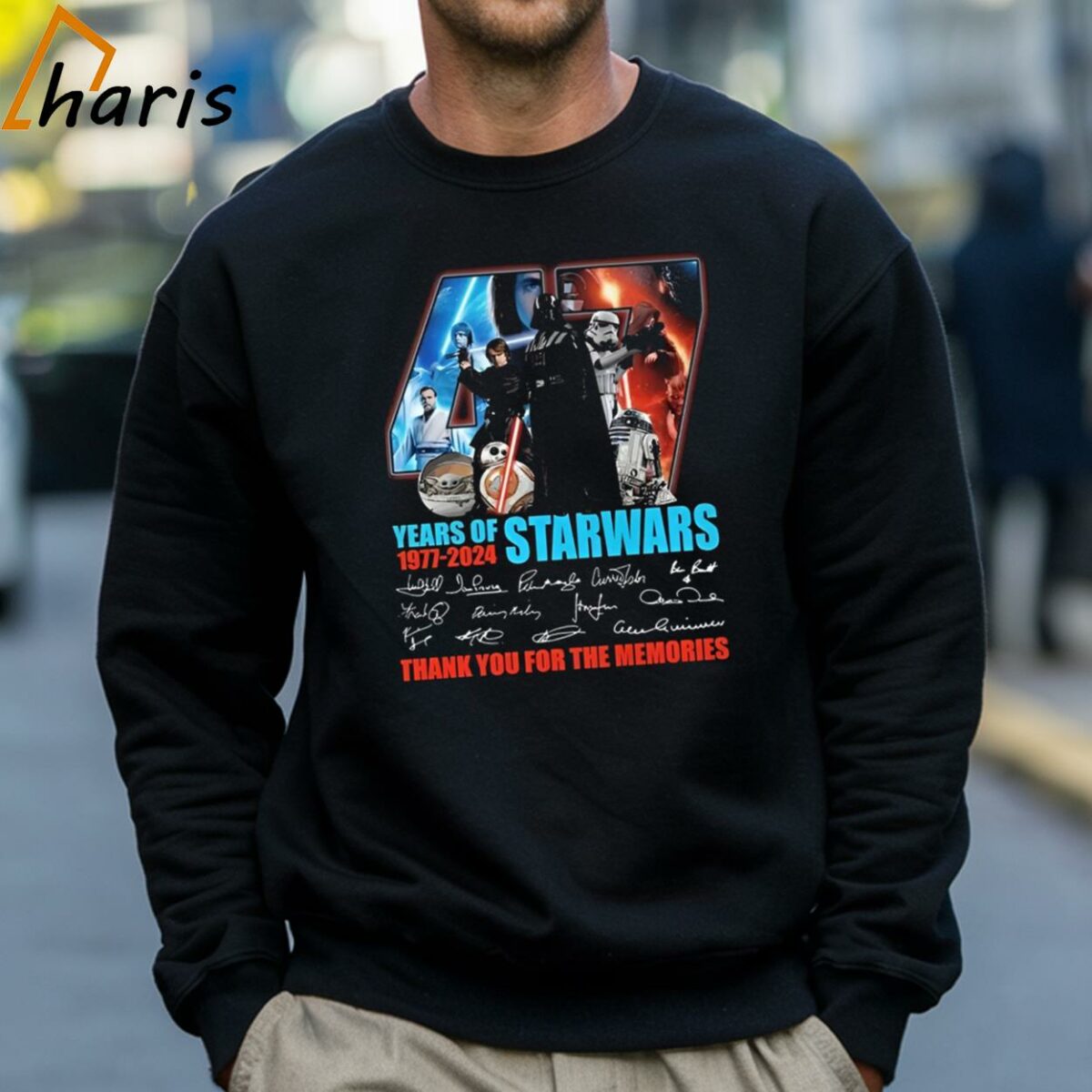 Star Wars 47 Years Of The Memories 1977 2024 Thank You Fan Signatures T shirt 4 Sweatshirt