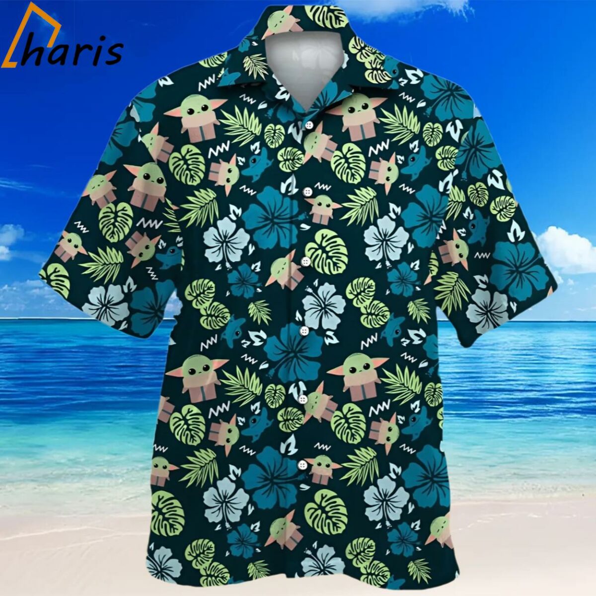 Star Wars Grogu Baby Yoda Tropical Leaves Hawaiian Shirt 2 2