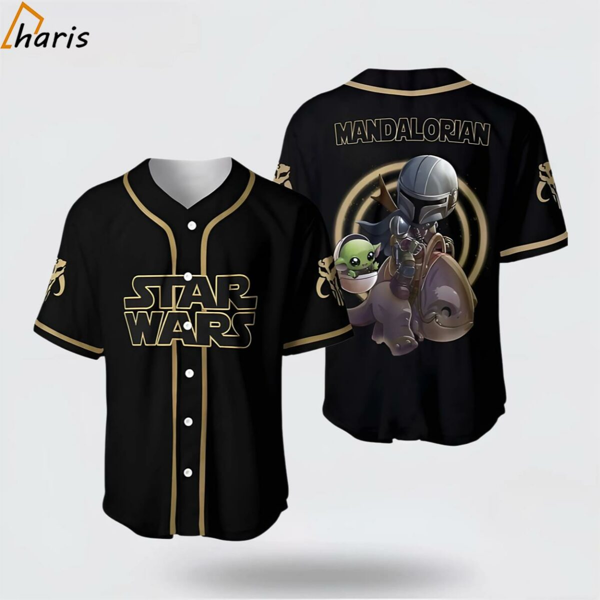 Star Wars Mandalorian Black Brown Disney Unisex Baseball Jersey 1 jersey