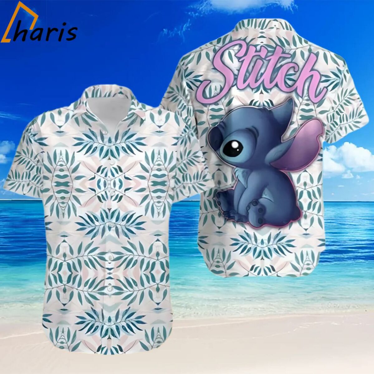 Stitch Blue Leaves Pattern Disney Cruise 2024 Disney Hawaiian Shirt 2 2