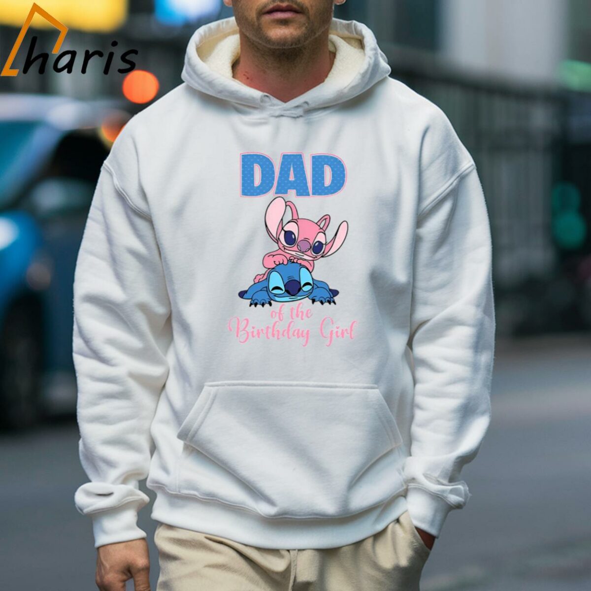 Stitch and Angel Dad Of The Birthday Girl Shirt 5 Hoodie