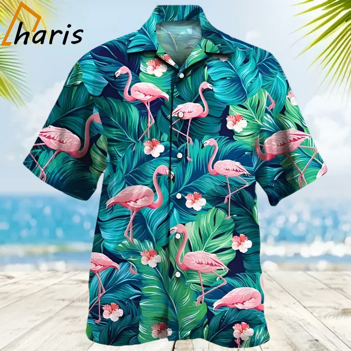 Stunning Flamingo Lovers Gift Summer Beach Palm Tree Trendy Hawaiian Shirt 2 2