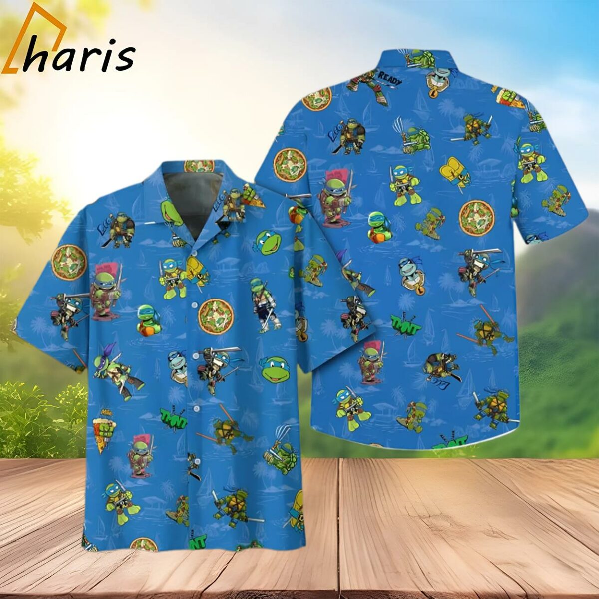 Teenage Mutant Ninja Turtles Blue Hawaiian Shirt 2 3