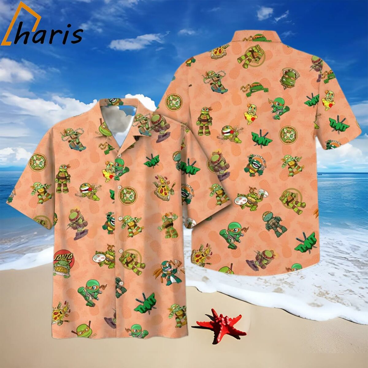 Teenage Mutant Ninja Turtles Orange Hawaiian Shirt 1 1