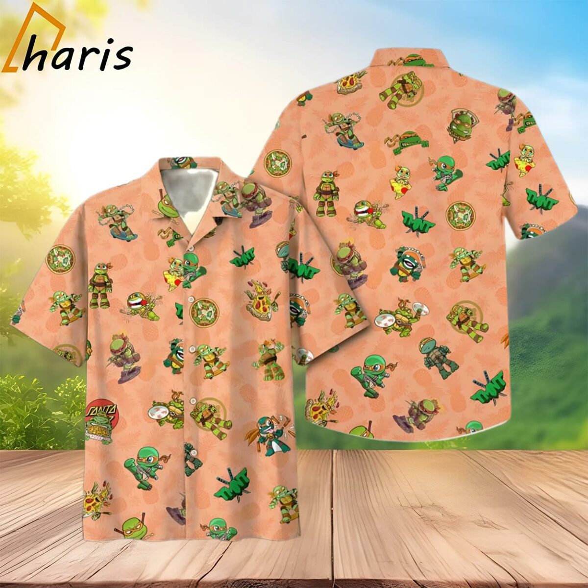 Teenage Mutant Ninja Turtles Orange Hawaiian Shirt 2 3