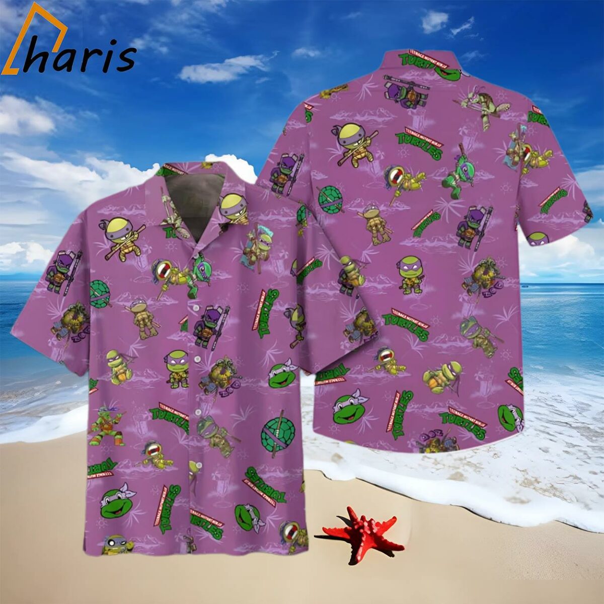 Teenage Mutant Ninja Turtles Purple Hawaiian Shirt 1 1
