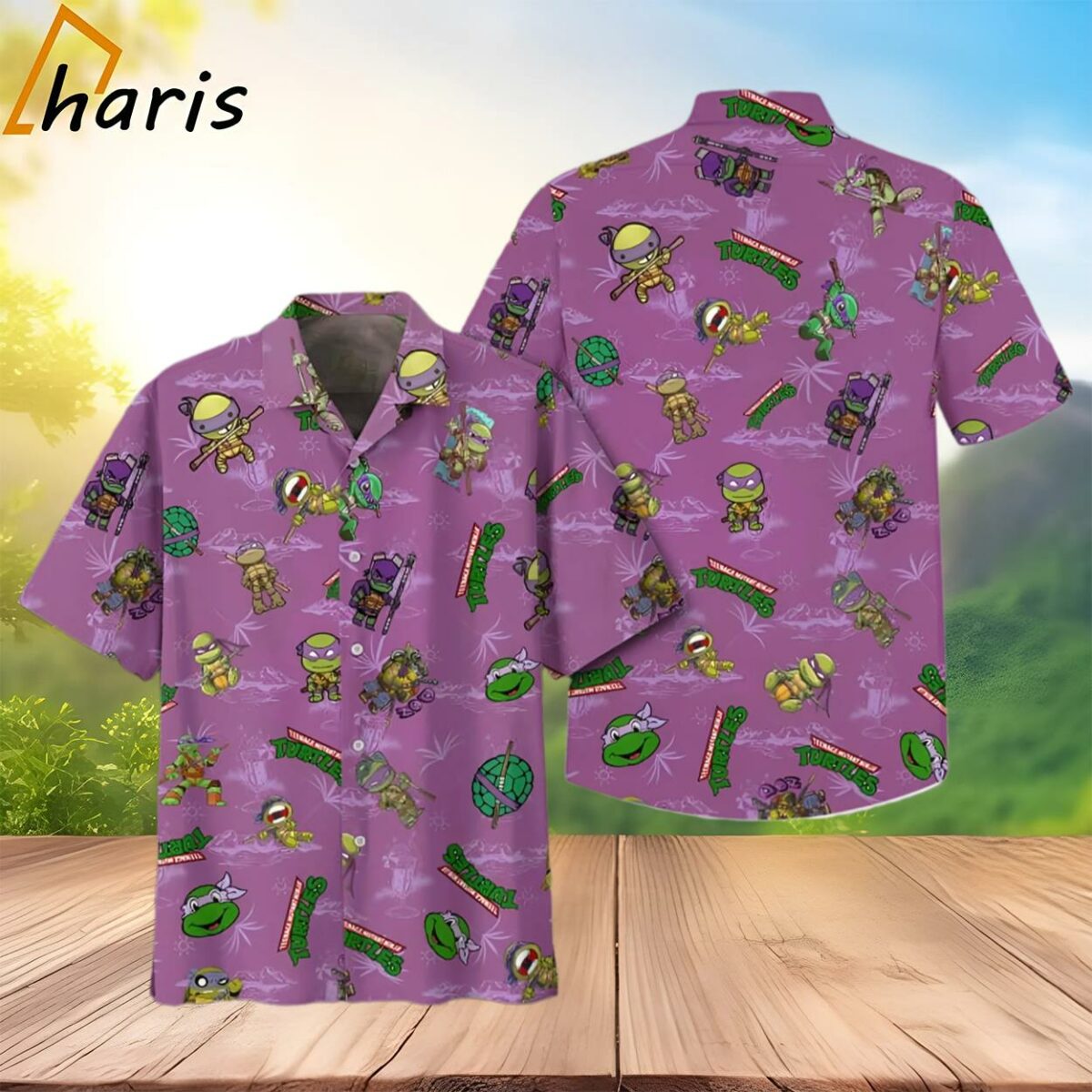 Teenage Mutant Ninja Turtles Purple Hawaiian Shirt 2 3