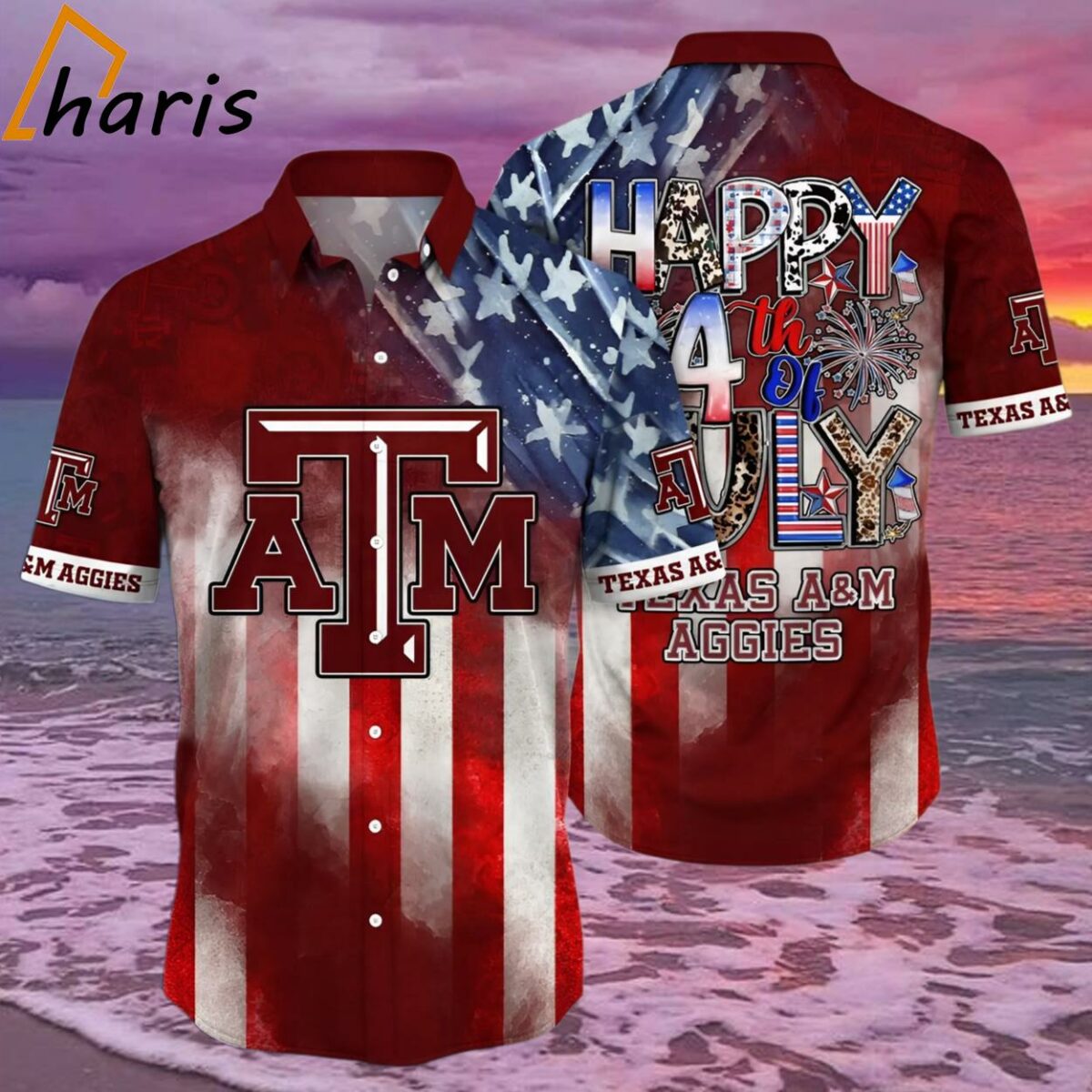 Texas AM Aggies NCAA Independence Day Hawaiian Shirt 1 2