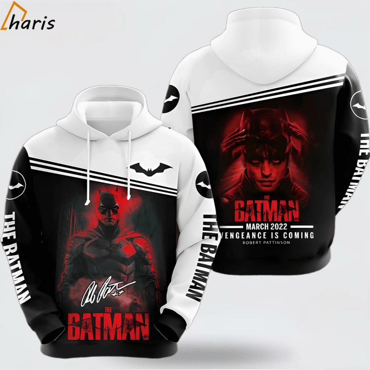 The Batman Vengeance Black White 3D Hoodie 1 jersey