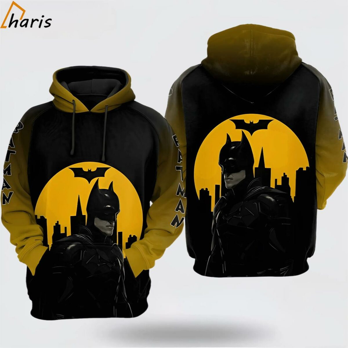 The Batman Vengenance Black Yellow 3D Hoodie 1 jersey