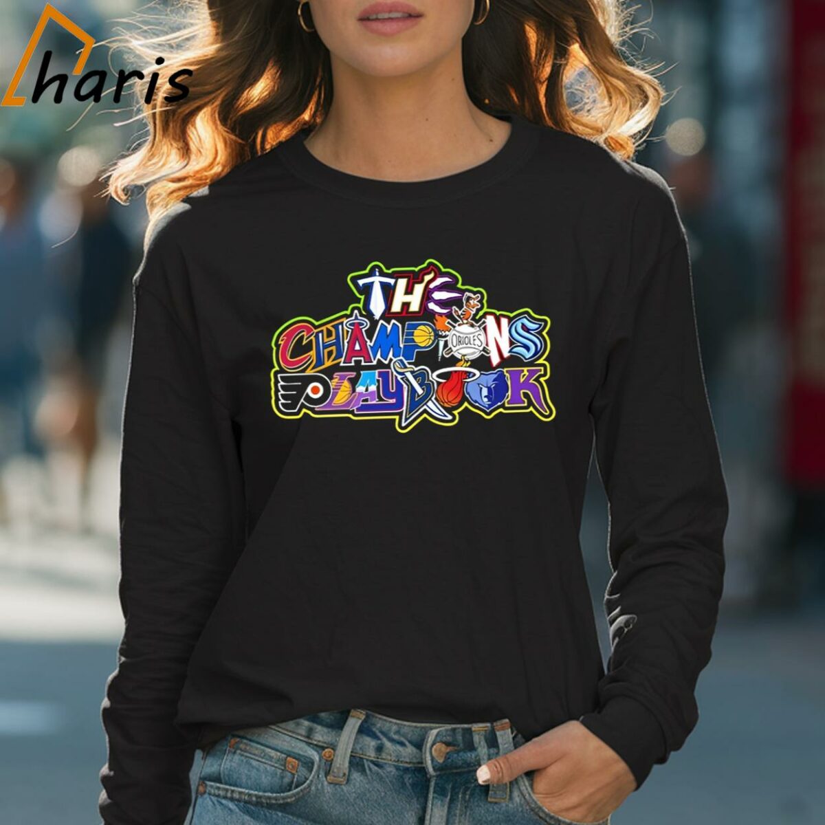 The Champions Playbook Design All Team Logo Shirt 4 Long sleeve shirt